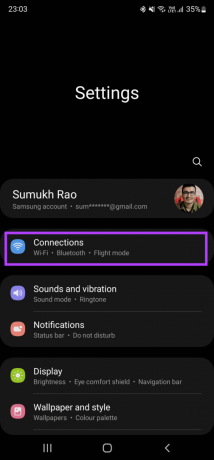 koneksi untuk berbagi audio di ponsel Samsung
