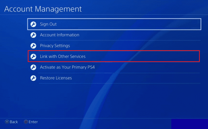 susiejimas su kitomis „PlayStation 4 PS4“ paslaugomis