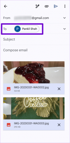 ช่องผู้รับใน Gmail สำหรับ Android