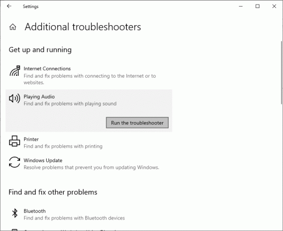 Acum, faceți clic pe Run the troubleshooter | Remediați HDMI fără sunet în Windows 10 când sunteți conectat la televizor