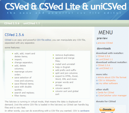 Situs Web Resmi untuk CSVed