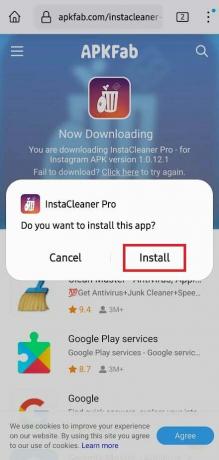 पॉपअप से इंस्टॉल पर टैप करें