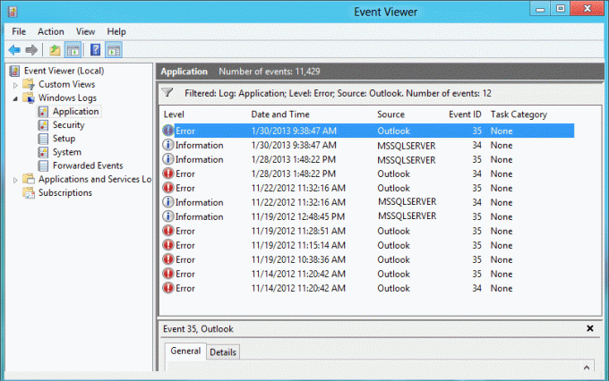 Şimdi soldaki menüden Windows Günlükleri'ne çift tıklayın ve ardından Uygulama ve Sistem günlüklerini kontrol edin.