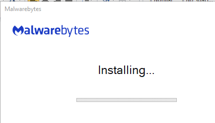 A MalwareBytes megkezdi a telepítést a számítógépére