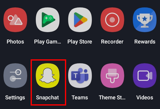 Abra o aplicativo Snapchat no seu dispositivo.