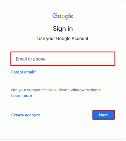 შეიყვანეთ თქვენი ელფოსტა და პაროლი Google ანგარიშით შესასვლელად. დააწკაპუნეთ შემდეგზე.