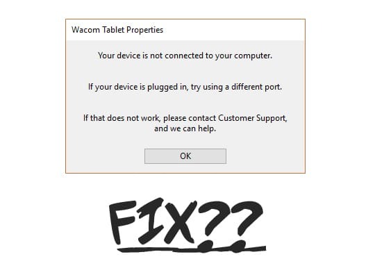 Wacom Tablet-Fehler beheben: Ihr Gerät ist nicht mit Ihrem Computer verbunden