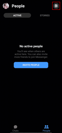 Pieskarieties kontaktpersonu ikonai ekrāna augšējā labajā stūrī | Pazušanas režīms pakalpojumā Messenger