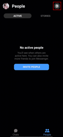 اضغط على أيقونة جهات الاتصال في أعلى يمين الشاشة | وضع يتلاشى على Messenger