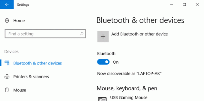 Asigurați-vă că activați sau activați comutatorul pentru Bluetooth