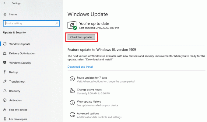 Kontrolli kas uuendused on saadaval. Parandage Realteki kaardilugeja Windows 10, mis ei tööta