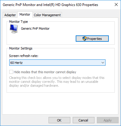So ändern Sie die Bildschirmaktualisierungsrate in Windows 10