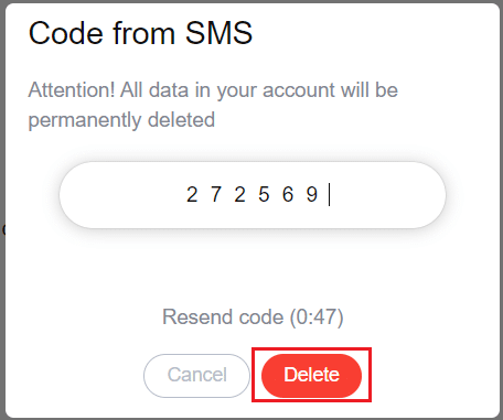 klik på Slet-indstillingen i Kode for SMC-prompt. Sådan sletter du din ICQ-konto permanent