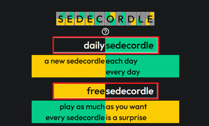 Pasirinkite kasdienę arba nemokamą sedecordle. Kas yra Sedecordle? Kaip žaisti šį žaidimą