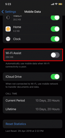 Wi-Fi Assist ausschalten
