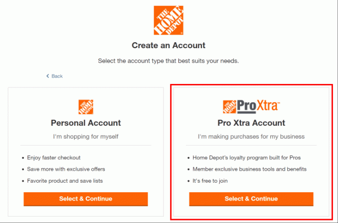 Haga clic en la opción Cuenta Pro Xtra.