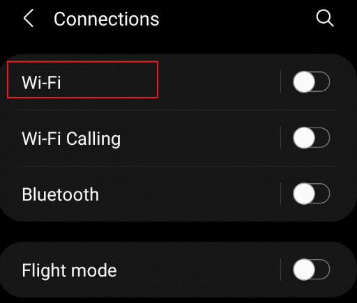 Napauta Wi-Fi-vaihtoehtoa