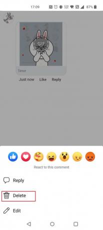 Välj Ta bort | Hur man tar bort en GIF på Facebook Kommentar | ta bort GIF på Messenger