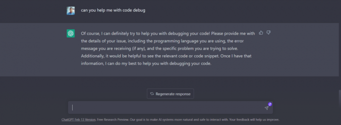 Debug-Code in ChatGPT