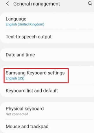 Stuknij w ustawienia klawiatury Samsung. 
