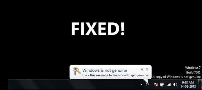 Popravi ovu kopiju sustava Windows nije originalna pogreška