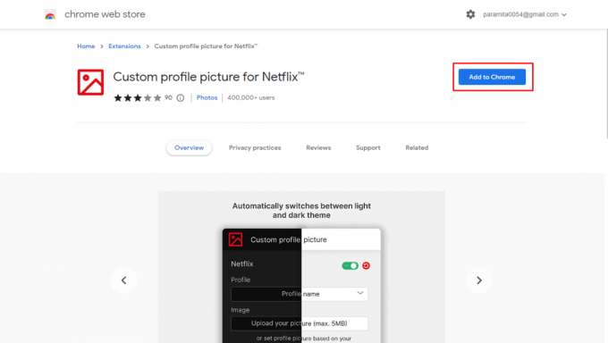 Zu Chrome im Chrome Web Store hinzufügen | So legen Sie ein benutzerdefiniertes Profilbild auf Netflix fest