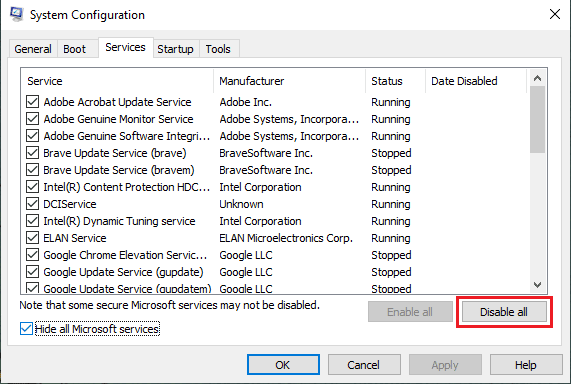 Configuración del sistema 