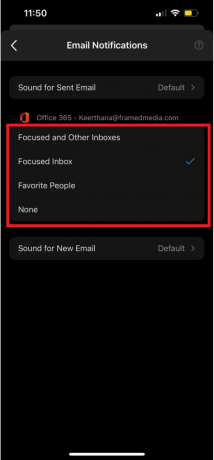 wybierz jedną z poniższych opcji | Powiadomienia push kalendarza aplikacji Outlook na telefonie iPhone