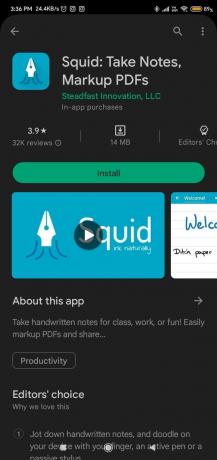 Squid: Tee muistiinpanoja, merkitse PDF-tiedostoja Android