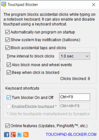 เปิด Blocker โดยกดแป้นพิมพ์ลัดเหมือนกัน (Fn + f9)