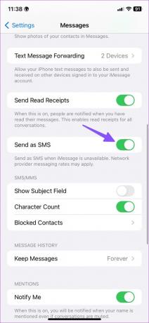 Inaktivera skicka som SMS