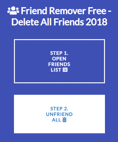 Faceți clic pe al doilea buton care spune – „Pasul 2: Anulați prietenia tuturor”.