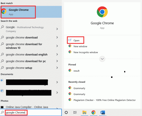 Öffnen Sie Google Chrome