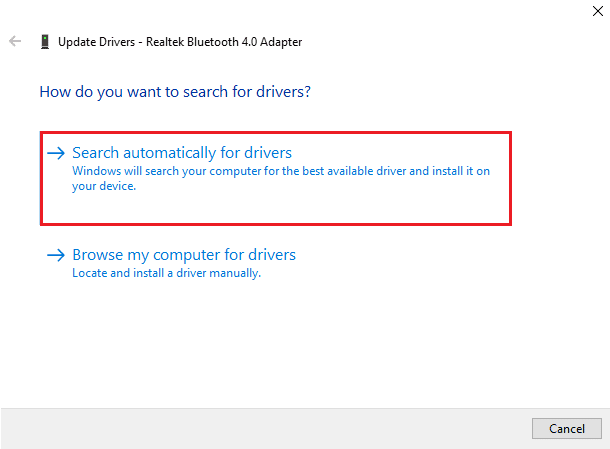 Selecione Pesquisar automaticamente por drivers. Corrigir o Windows DS4 não pôde abrir