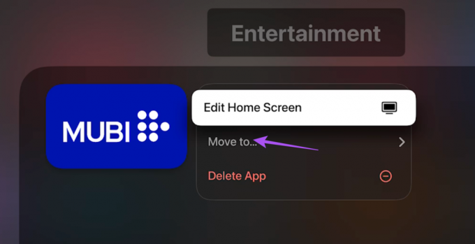преместване в приложение в папка на Apple TV