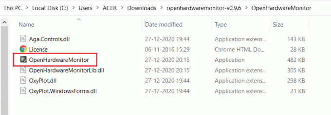 åpne OpenHardwareMonitor-applikasjonen
