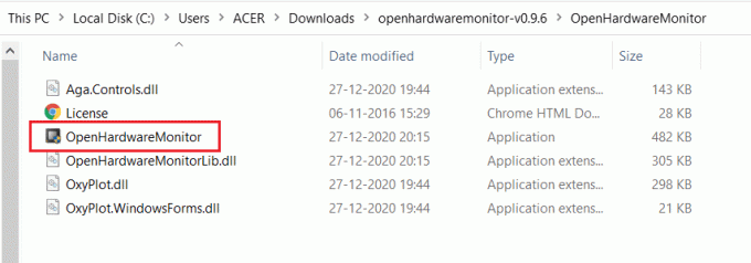 OpenHardwareMonitorアプリケーションを開きます