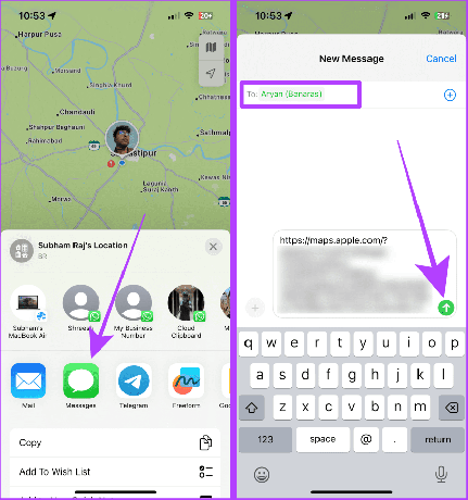 Teilen Sie den Standort vom iPhone mit Android mithilfe von Apple Maps