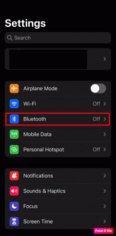 bluetooth seçeneğine dokunun