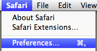 Safari eelistused