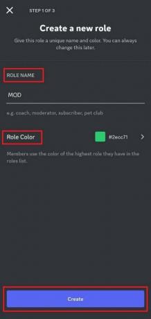 Dodirnite Stvori na dnu stranice. | Kako nekoga učiniti moderatorom na Discordu