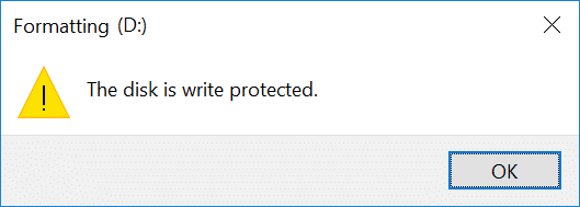 Aktivera eller inaktivera skrivskydd för disk i Windows 10