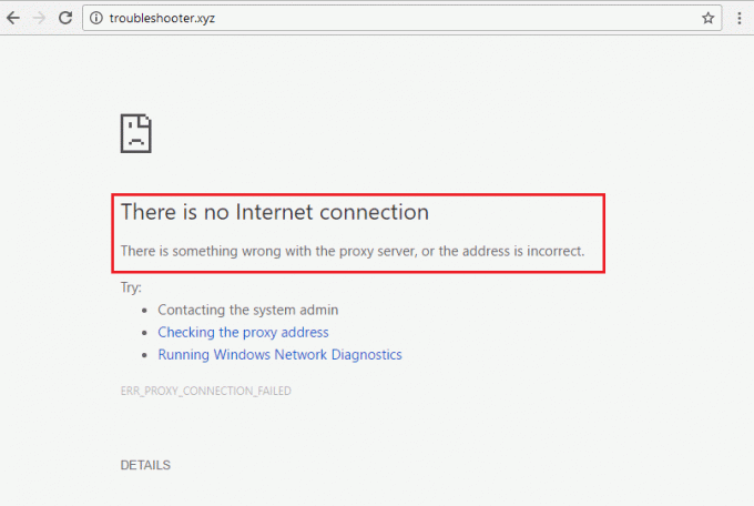 Fix Es besteht keine Internetverbindung, mit dem Proxyserver ist etwas schief gelaufen