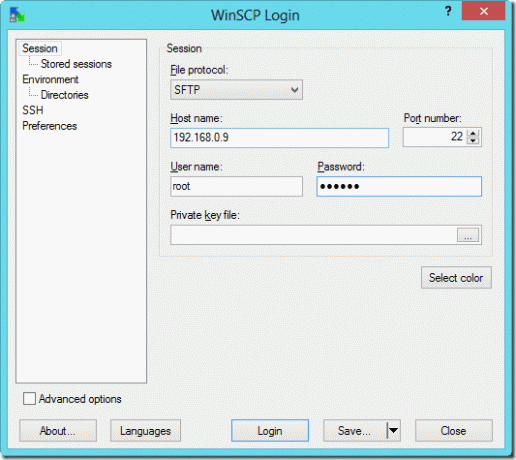 Ssh Sftp-pålogging