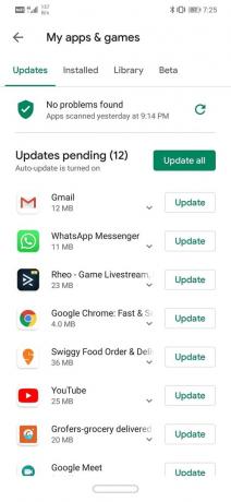 Klicka på knappen Uppdatera alla | Uppdatera alla Android-appar automatiskt på en gång