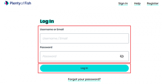 შეიყვანეთ თქვენი მომხმარებლის სახელი ან ელფოსტა და პაროლი და დააწკაპუნეთ Log In | როგორ განვასხვავოთ ვინმე POF-ზე