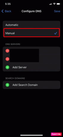 zet DNS op handmatig | SSL-fout iPhone