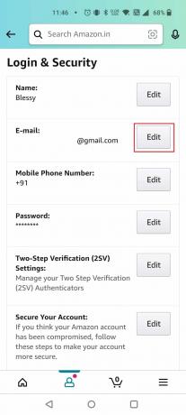 tik op Bewerken naast je e-mail-ID | Hoe u uw Amazon-account kunt verwijderen