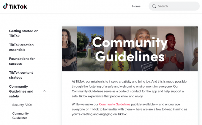 TikTok 커뮤니티 가이드라인 페이지 | TikTok 팔로워 수 