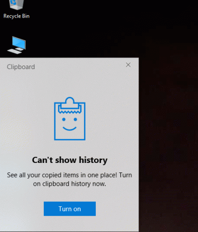 Apăsați tasta Windows + comanda rapidă V pentru a deschide Clipboard